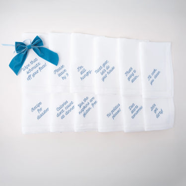 Mixed Messages Linen Dinner Napkins, Set of 12