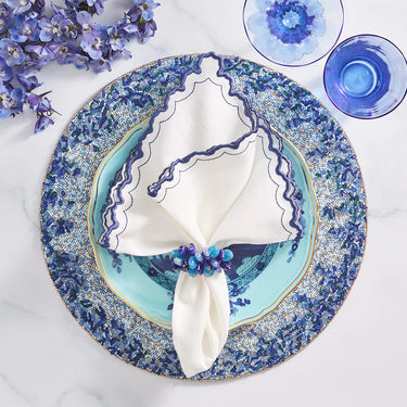 Arches Napkin, White & Blue, Set of 4