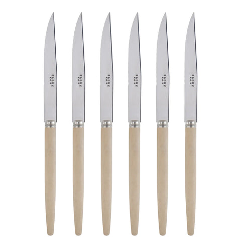 Jonc Steak Knives, Set of 6, Light Wood