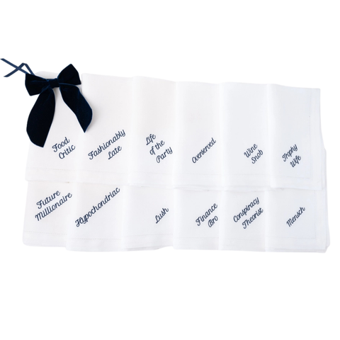 Party Superlatives Linen Dinner Napkins, Set of 12