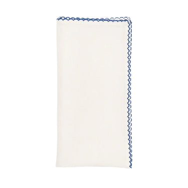 Casbah Napkin, White & Blue, Set of 4