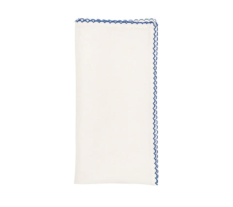 Casbah Napkin, White & Blue, Set of 4