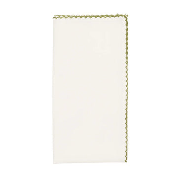 Casbah Napkin, White & Green, Set of 4