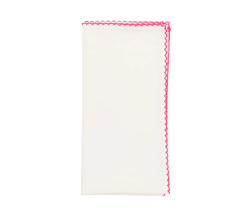 Casbah Napkin, White & Pink, Set of 4
