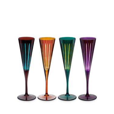 Prism Champagne Flutes, Set of 4