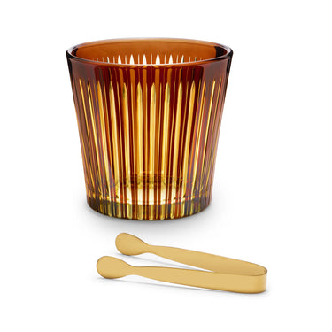 Prism Ice Bucket & Tongs, Amber
