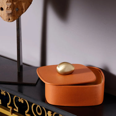 Pebble Trinket Box, Camel