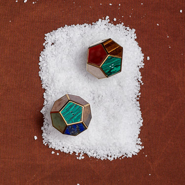 Pentagon Spice Jewels - Multistone + 24k Gold, Set of 2