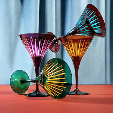 Prism Martini Glasses, Set of 4