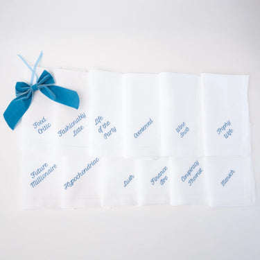 Party Superlatives Linen Dinner Napkins, Set of 12