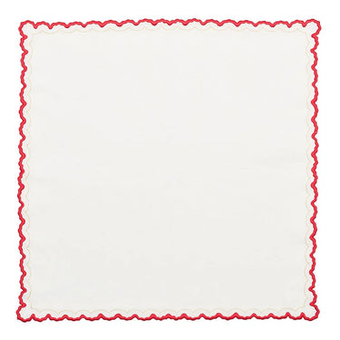 Arches Napkin, White, Red & Gold, Set of 4