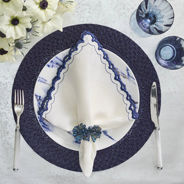 Arches Napkin, White & Blue, Set of 4