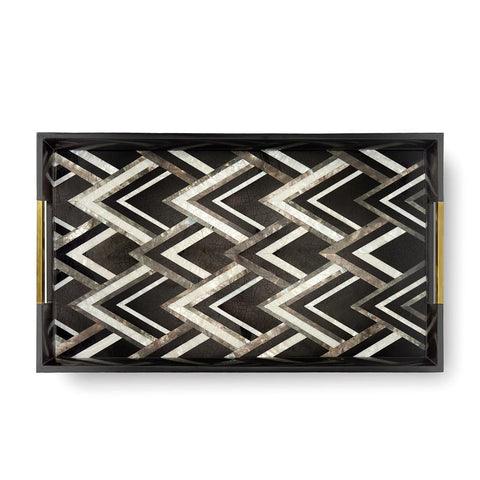 Deco Noir Rectangular Tray