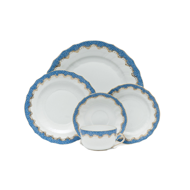 Fish Scale Dinnerware, Blue