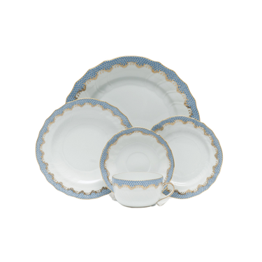 Fish Scale Dinnerware, Light Blue