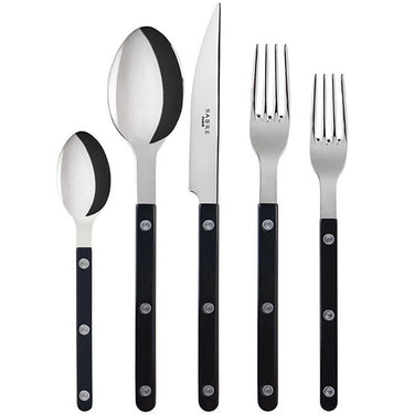 Bistrot Five Piece Place Setting, Black Shiny