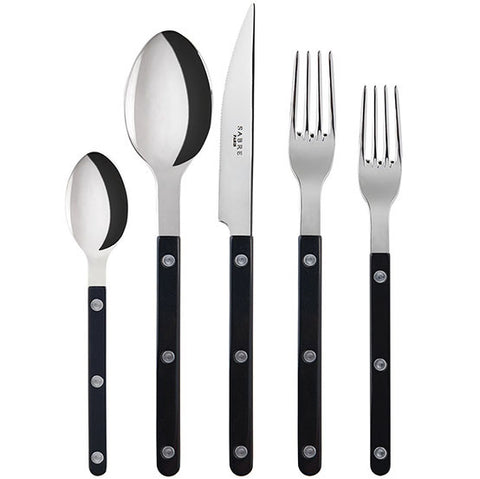 Bistrot Five Piece Place Setting, Black Shiny