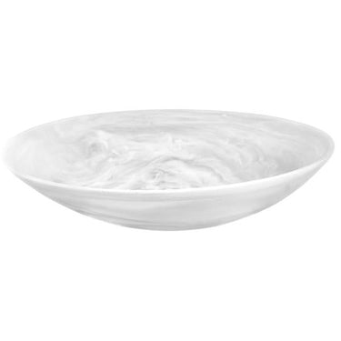 White Swirl Resin Everyday Large Bowl