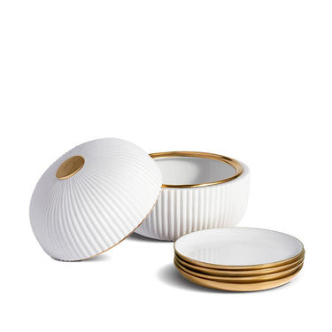 Ionic Box & Plates, Set of 4