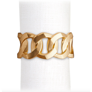 Cuban Link Napkin Rings, Set of 4