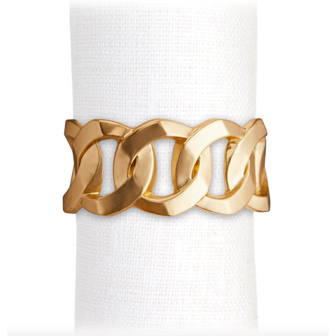 Cuban Link Napkin Rings, Set of 4