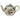 Queen Victoria Blue Tea Pot w/ Rose