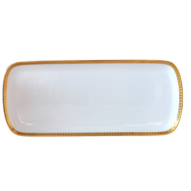 Athena Gold Cake Platter Rectangular 16"