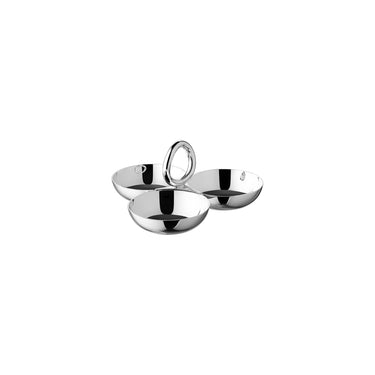 Vertigo Silver-Plated Three Bowl Snack Tray