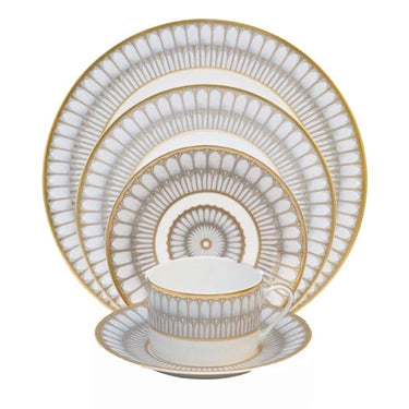 Arcades Dinnerware, Grey & Gold