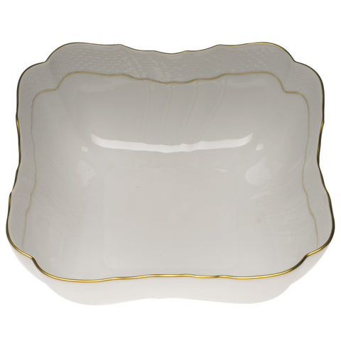 Golden Edge Square Salad Bowl