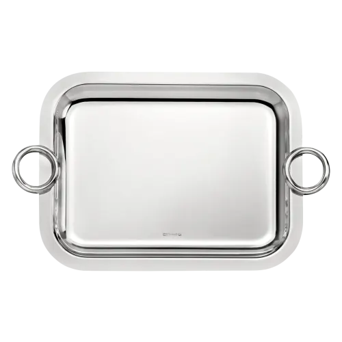 Vertigo Silver-Plated Tray with Handles, 10"