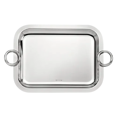 Vertigo Silver-Plated Tray with Handles, 10"