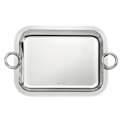 Vertigo Silver-Plated Tray with Handles, 10