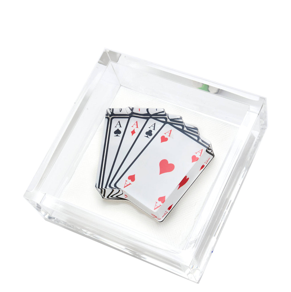 Cocktail Napkin Holder, Aces