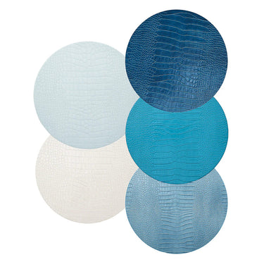 Croco Placemats, Sapphire, Set of 4