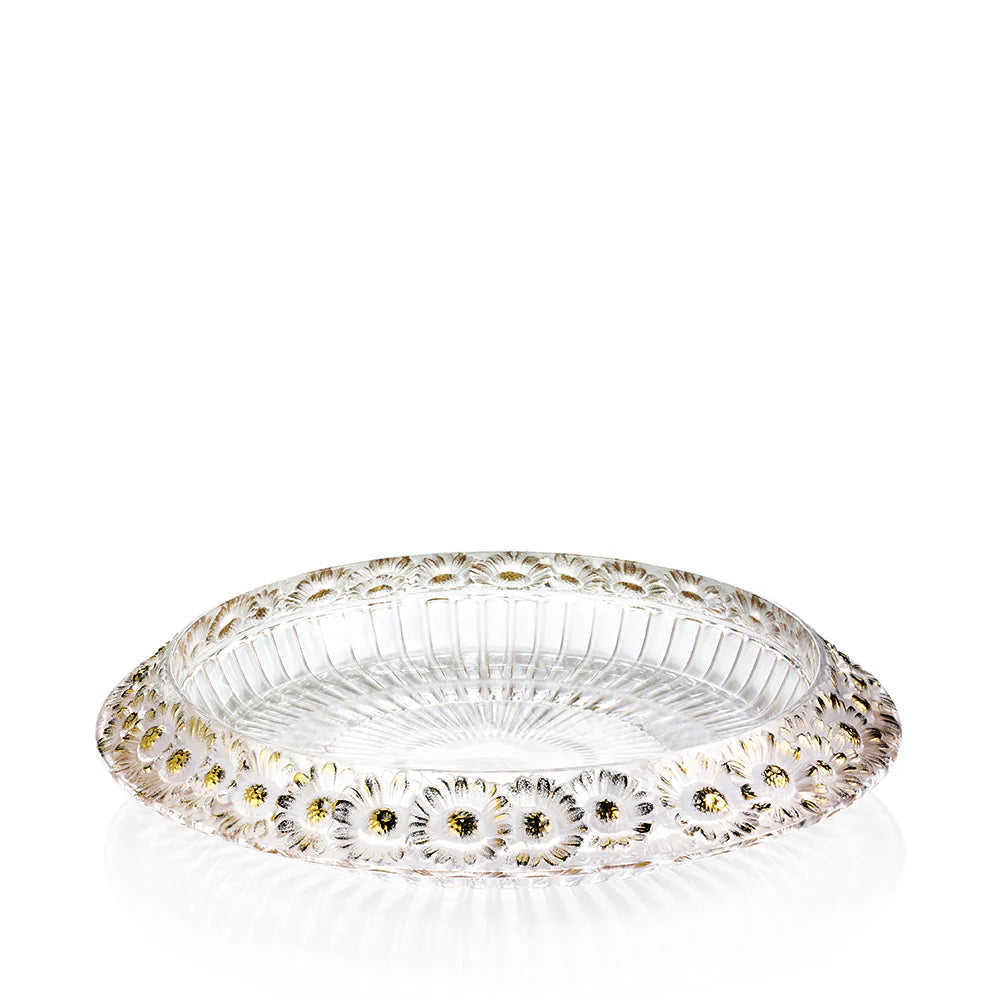 Marguerites Bowl, Clear, Gold Stamped