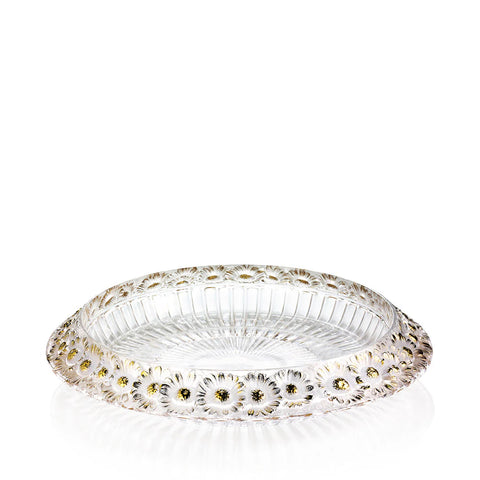 Marguerites Bowl, Clear, Gold Stamped