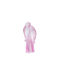 2 Parakeets Sculpture, Pink Luster
