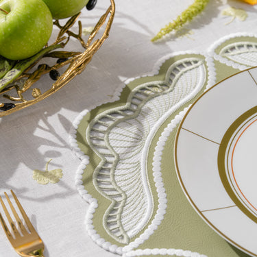 Oyster Faux Leather Placemats, Set of 2