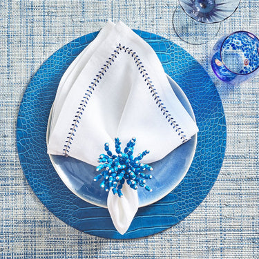 Croco Placemats, Sapphire, Set of 4