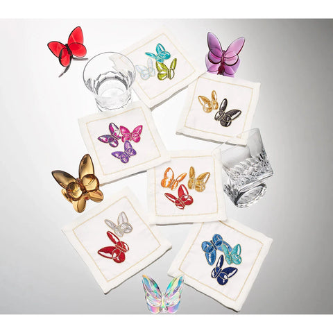 Baccarat x Kim Seybert Butterflies Cocktail Napkin, Set of 6