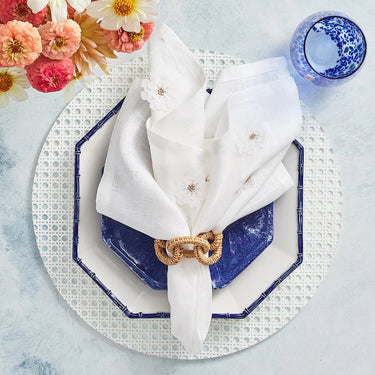 Florette Napkin, White & Natural, Set of 4
