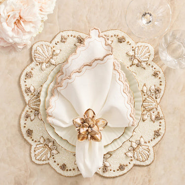 Beachcomber Placemat in Natural, Ivory & Gold, Set of 2