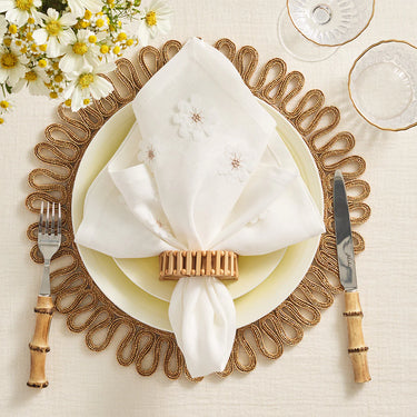 Florette Napkin, White & Natural, Set of 4