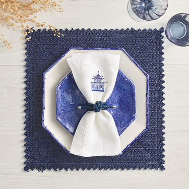 Vista Placemat, Navy & Periwinkle, Set of 4