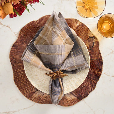 Coil Napkin Ring in Brown, Set of 4