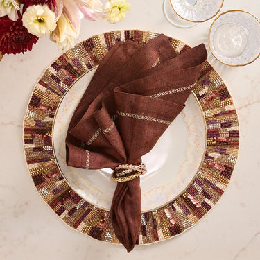 Diadem Placemat in Brown & Multi, Set of 2
