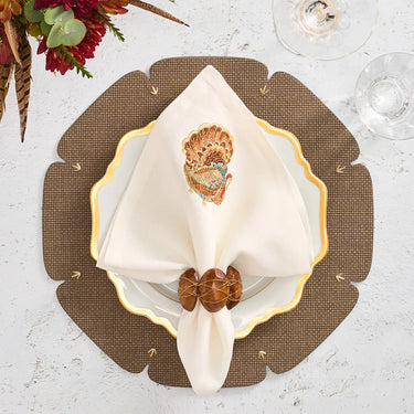 Gobble Napkin in White & Multi, Set of 4