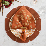 Gilded Breeze Napkin in Rust & Gold, Set of 4