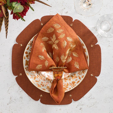 Gilded Breeze Napkin in Rust & Gold, Set of 4
